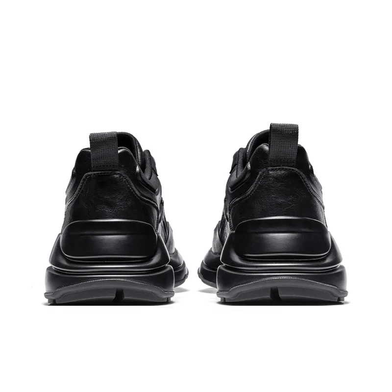 NFL Los Angeles Lightning Team Wear-Resistant Height Increasing Coverage Low-Top Chunky Sneakers Unisex Black-4