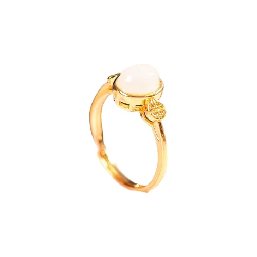 Jade Ink Love Hetian Jade Rings White Jade Women's