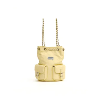 BONSAI STUDIO Microfiber Backpack Shoulder Bag Backpack Regular Women's Yellow