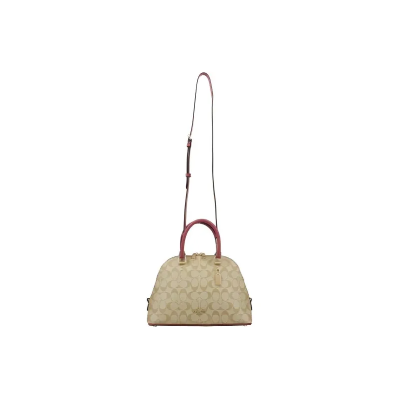 COACH Katy Coated Canvas With Smooth Leather Accents Shoulder Bag, Crossbody Bag, Handbag Tubas Women's Monogram Brown-3
