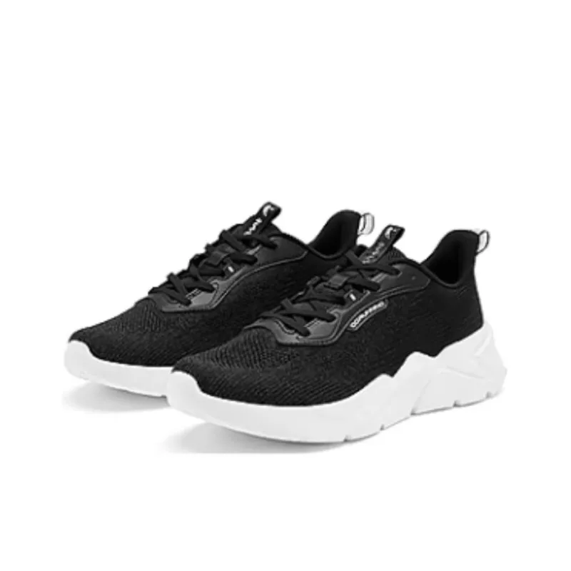 QIAODAN Breathable Low-Top Running Shoes Women's Black White-1