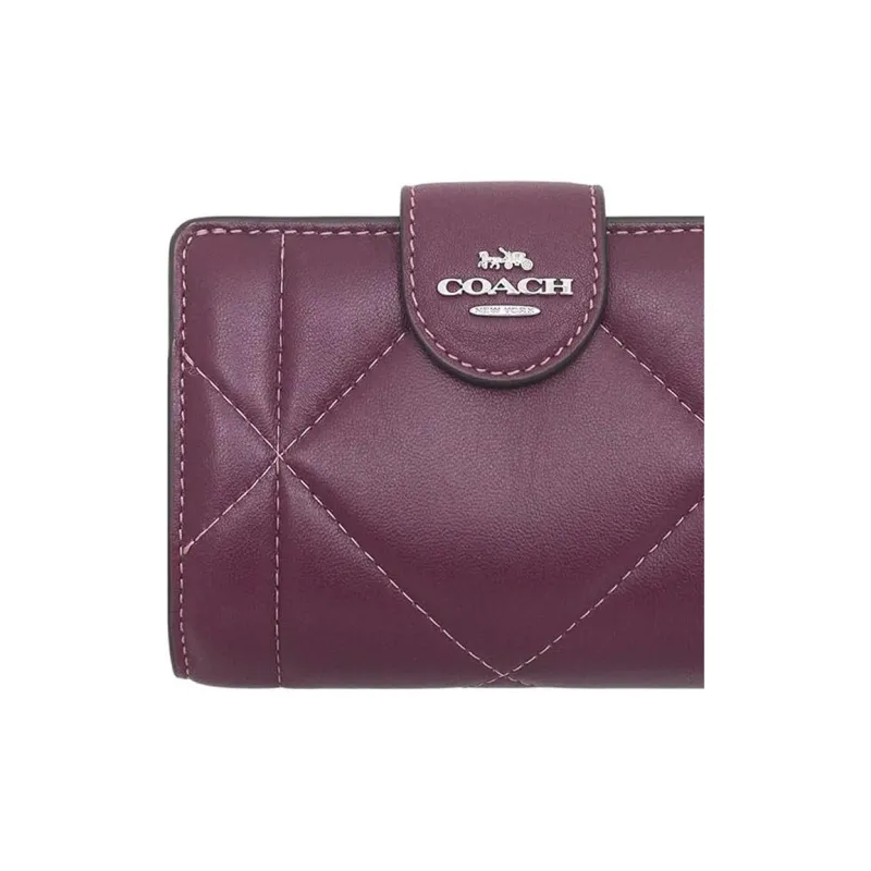 COACH Leather Wallet Medium Size Women's Deep Raspberry-5
