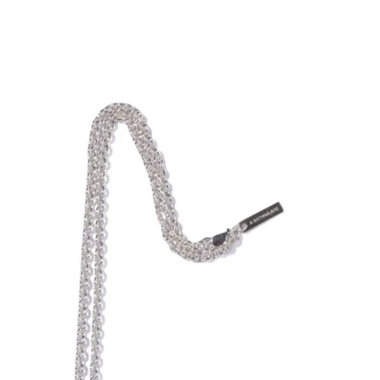 A BATHING APE Metallic Silver Necklaces Unisex-2