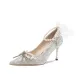 Rhinestone Bowknot Silver-[7.5cm Non-Box Version]Y729