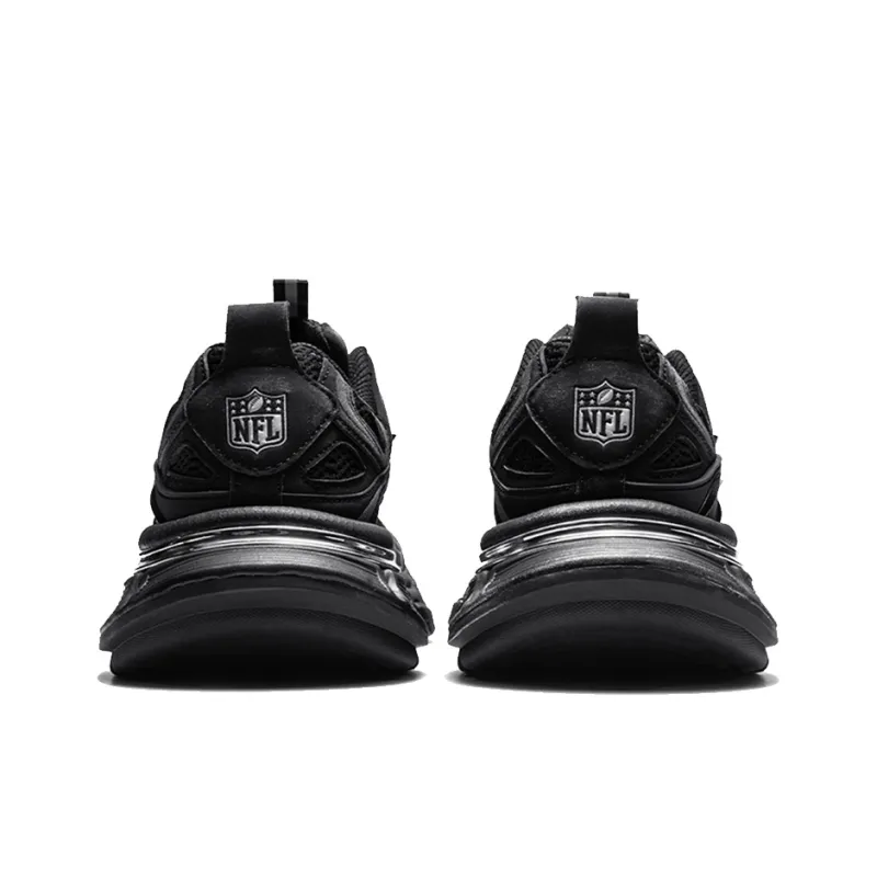 NFL Los Angeles Lightning Team Height Increasing Breathable Coverage Low Top Chunky Sneakers Unisex Black Silver-4