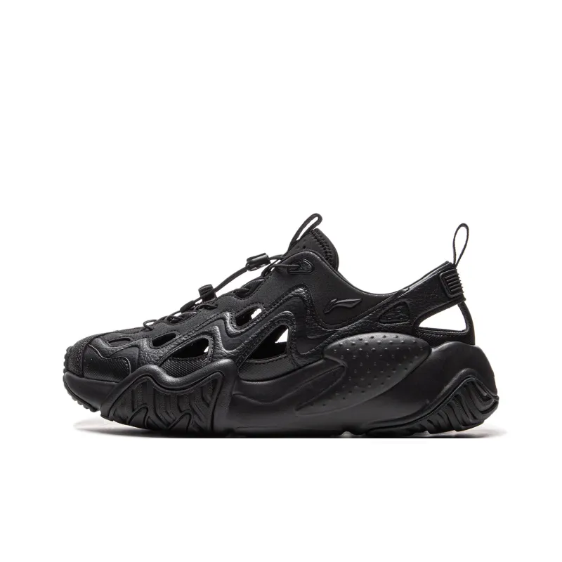 LiNing Cat Claw Breathable Height Increasing River Trekking Shoes Men's Night Black-0