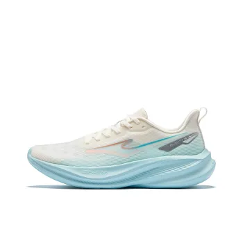 Erke Breathable Lightweight Rebound Low Top Training Running Shoes Men's Microcrystal White Lake Blue