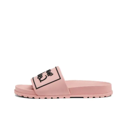 VERSACE JEANS Rubber Sole Odor Resistant Slide Slippers Women's Pink