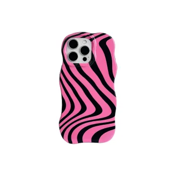 Sopi Acrylic Material Wave Edge Irregular Stripes Phone Cases Compatible With IPhone 16/15 Pro Max/Apple 13/14 Pro/Max