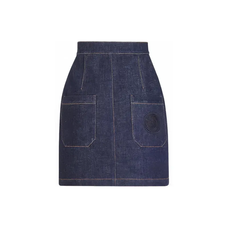 FENDI Denim Short Skirts Women's Blue-1