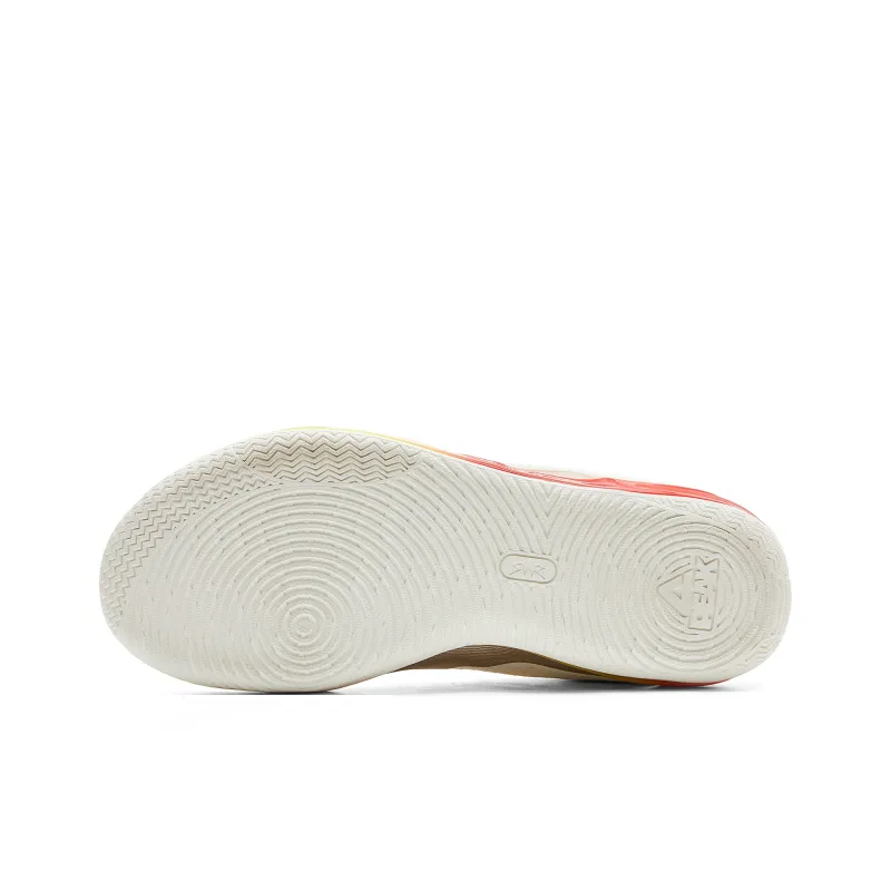 PEAK Cushioning Coverage Rebound Wear Resistant Slip Resistant Low Top Basketball Shoes Men's Milky White Red-5