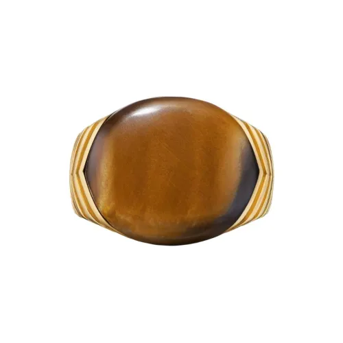 David Yurman Tiger's Eye Stone Rings Men's Gold