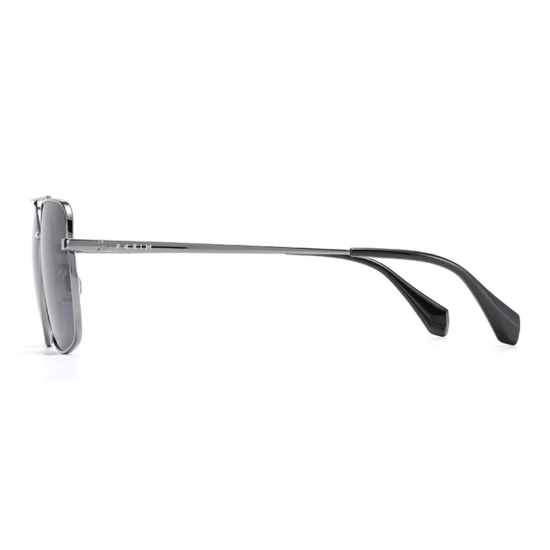 PARIM Stainless Steel Square Sunglasses Men's Gunmetal-1