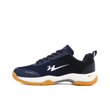 Binary Cushioned Slip Resistant Abrasion Resistant Low Top Badminton Shoes Unisex Dark Blue