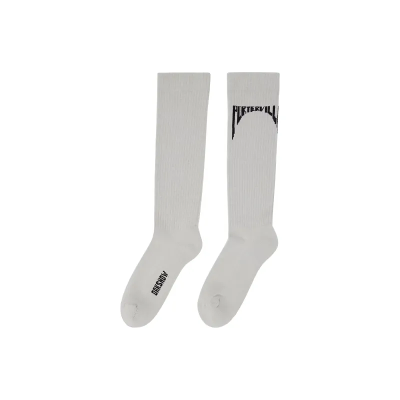 Rick Owens DRKSHDW Knee High Socks Men's 1 Pack Gray White-0