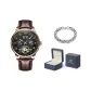 Rose Case Black Dial Brown Leather