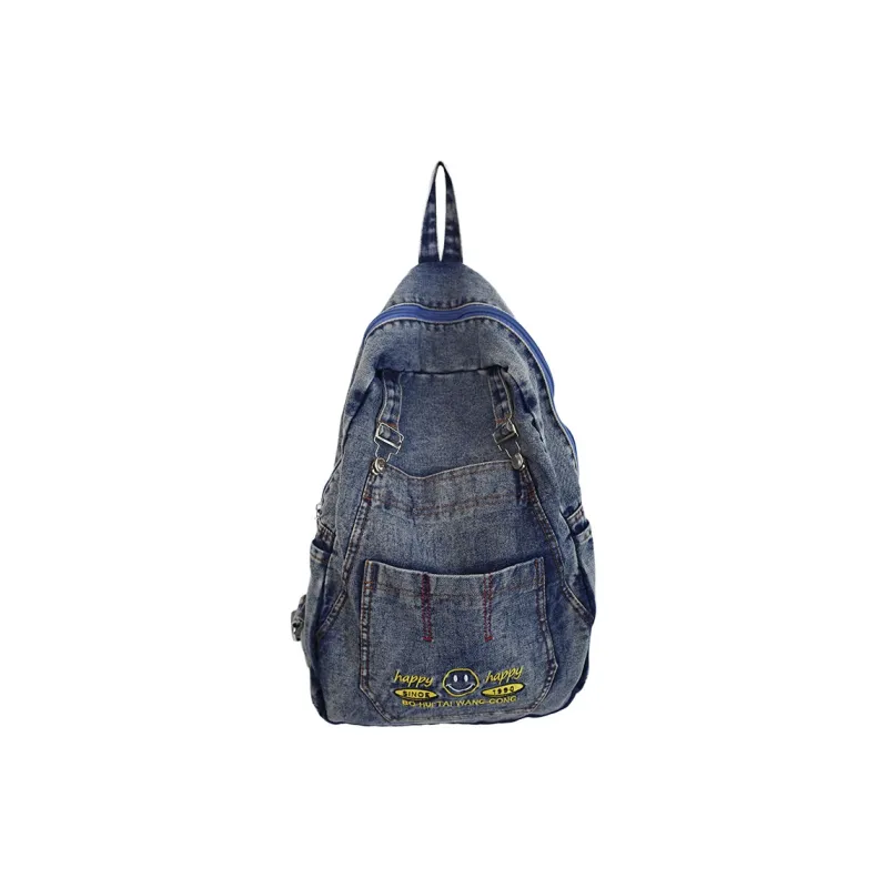 LUVISTRUE Denim Backpack Unisex Black/Blue-18