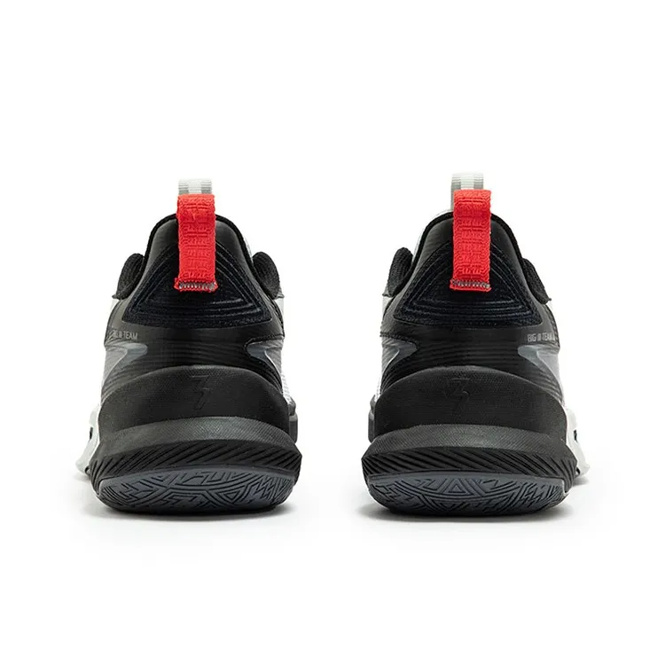 361° Anti-Slip And Wear-Resistant Lightweight Low-Top Basketball Shoes Men's White Black-3