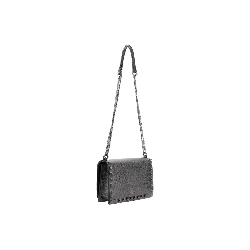 Valentino Calfskin Shoulder Bag Mini Women's Gray-3