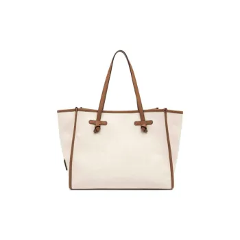 GIANNI CHIARINI Calfskin Tote Bag, Shopping Bag, Handbag Women's Beige