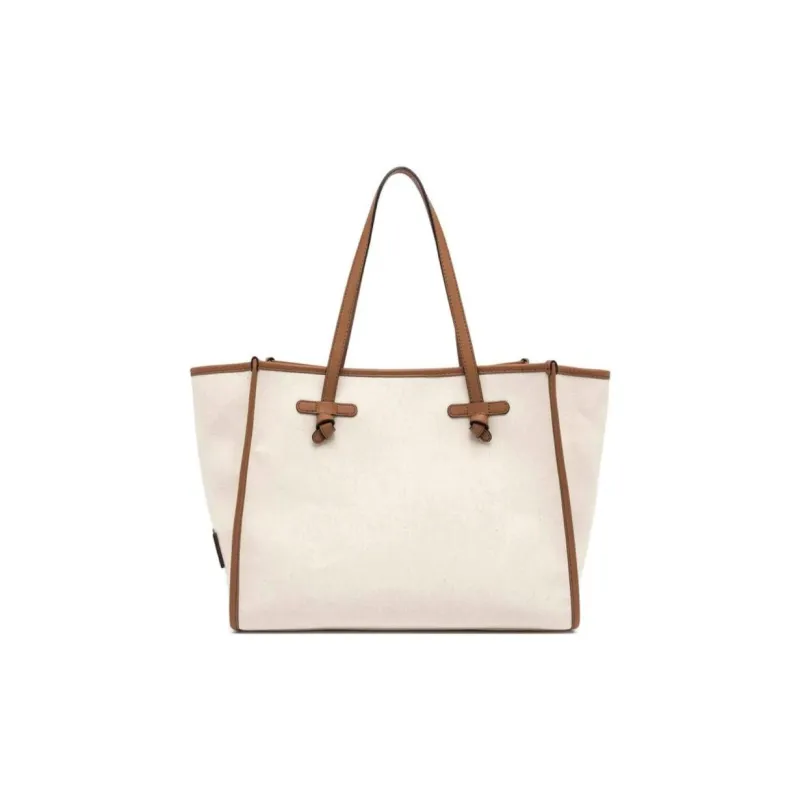 GIANNI CHIARINI Calfskin Tote Bag, Shopping Bag, Handbag Women's Beige-0