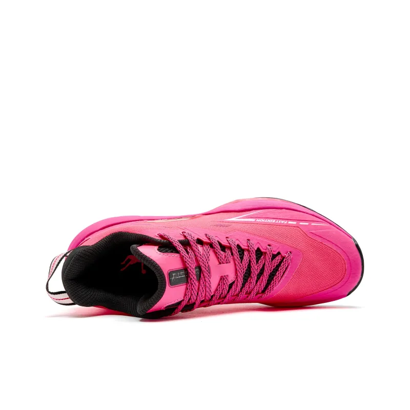 QIAODAN FETEAM Cushioned Slip-Resistant Abrasion-Resistant Low-Top Basketball Shoes Men's Neon Pink Black-3