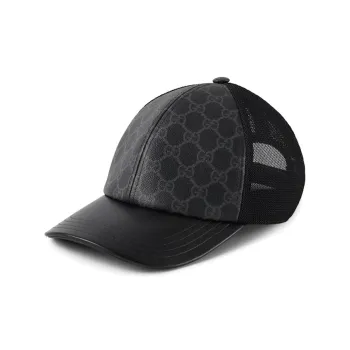 GUCCI Cotton Baseball Caps Men's Black