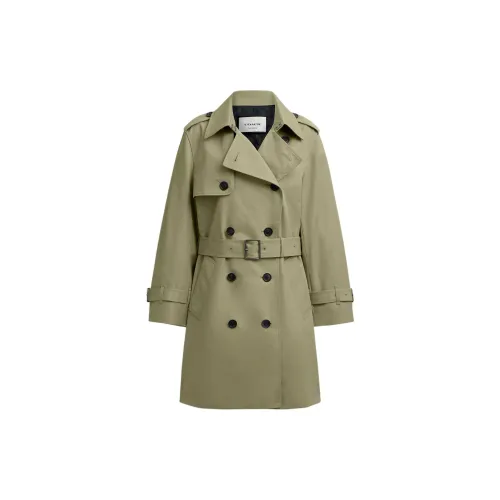 COACH SS25 Trench Coat Women's Green