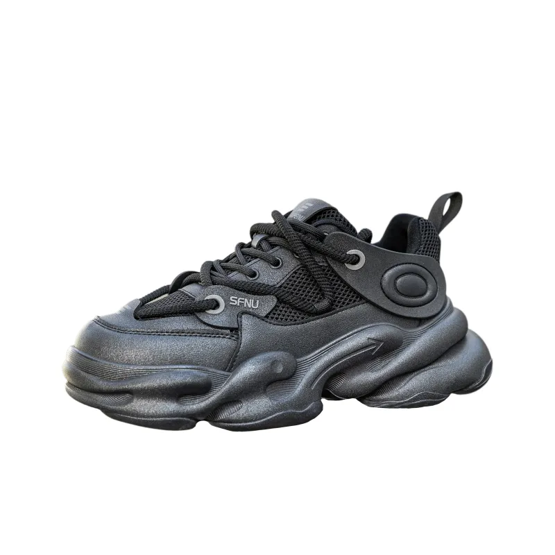 SAIFEINU Anti-Slip And Wear-Resistant Height Increasing Low-Top Chunky Sneakers Men's-0
