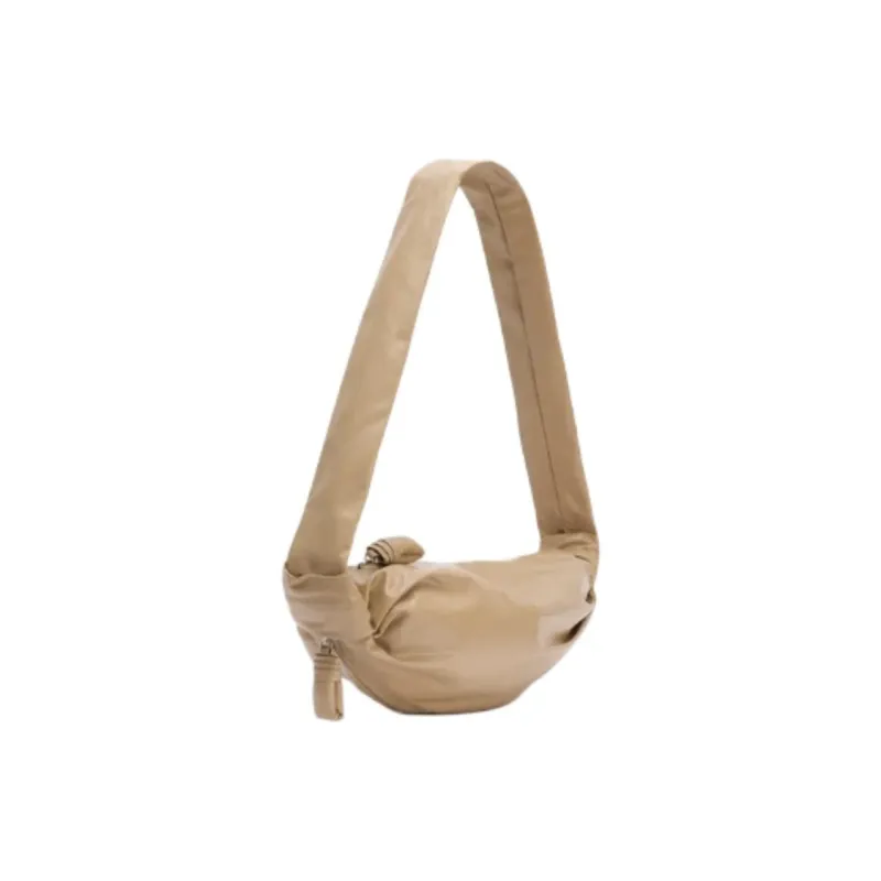 Lemaire Croissant Series Cow Leather Croissant Bag Crossbody Bag Shoulder Bag Small Size Women's Khaki-1