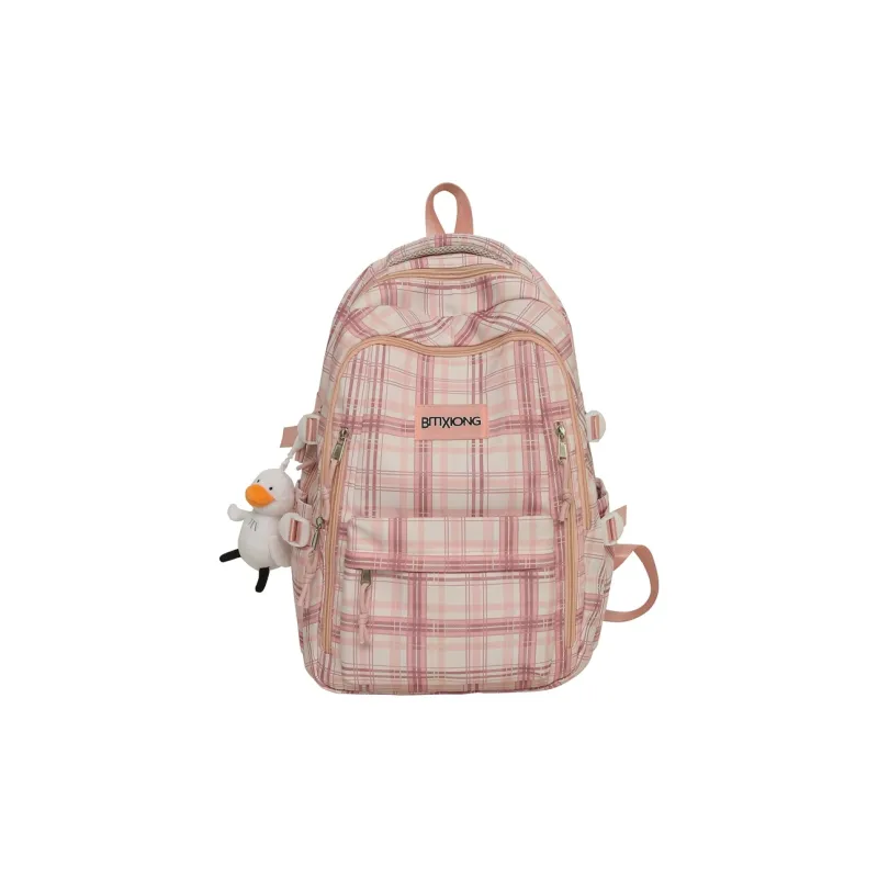 PAIBLOKS Nylon Backpack Unisex Black/pink/blue/yellow-2