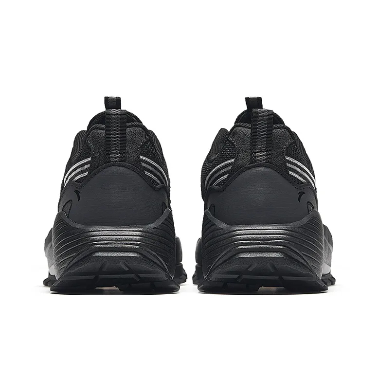 CHAOJIANTA Slip-Resistant Height Increasing Low-Top Chunky Sneakers Men's Basic Black-3
