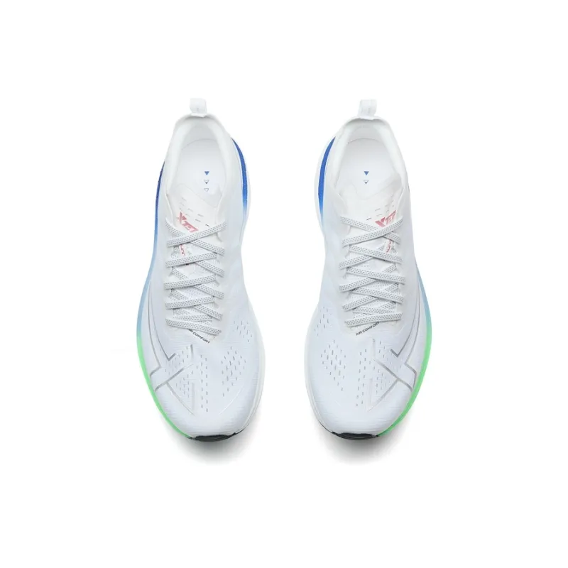 XTEP Cushioning Anti Slip Wear Resistant Coverage Support Rebound Low Top Training Running Shoes Men's White Blue Green-3