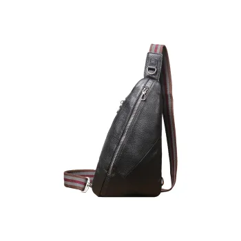 LARTIGENT Cow Leather Sling Bag Men's Black 1 / Black 2