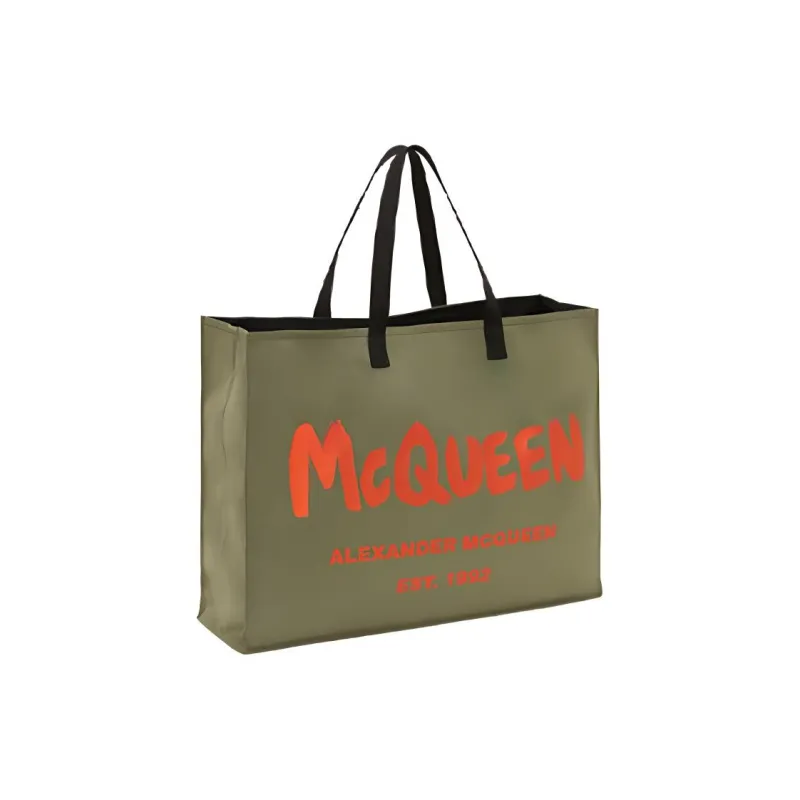 Alexander McQueen Cotton One Shoulder Handbag Men's Army Green-1