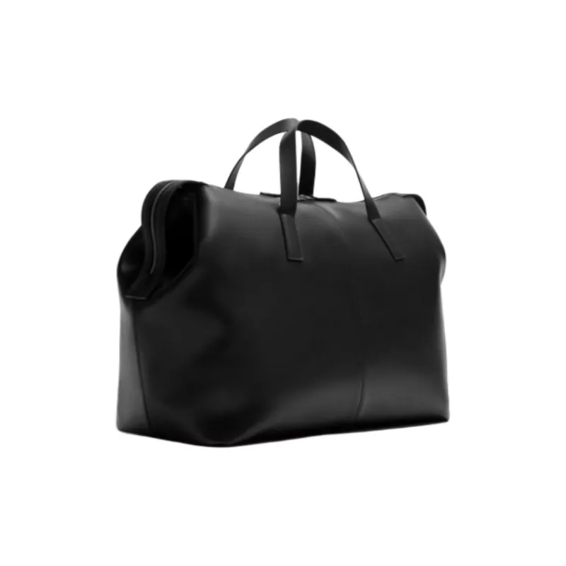 ZARA Cow Leather Travel Bag Men's Black-1