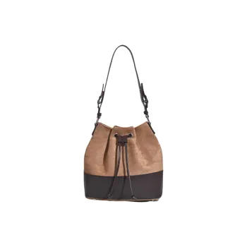 NOMK Suede Shoulder Bag Women's Brown/Coffee/Black