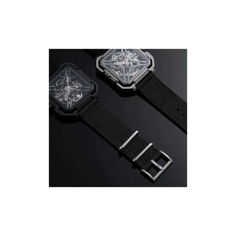 CIGA Design X Collection Matrix Automatic Mechanical Movement Nylon Strap Watch Men's Watches Black Dial-3