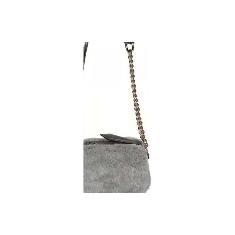 MaxMara Faux Fur Tote Bag Shopping Bag Crossbody Bag Shoulder Bag Women's Gray-4