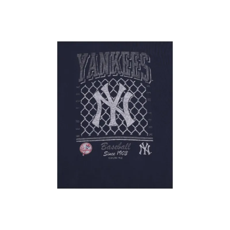 New Era Sports Short-Sleeved T-Shirts Breathable NY Print Short-Sleeved Unisex Couple's Navy Blue-2