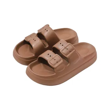 Foot Recreation Squashy And Bouncy Feeling Slippers For Women's Summer Slip Resistant Platform Shoes