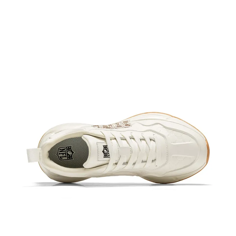 NFL Los Angeles Lightning Team Cushioning Coverage Height Increasing Low-Top Chunky Sneakers Unisex Beige Brown-3
