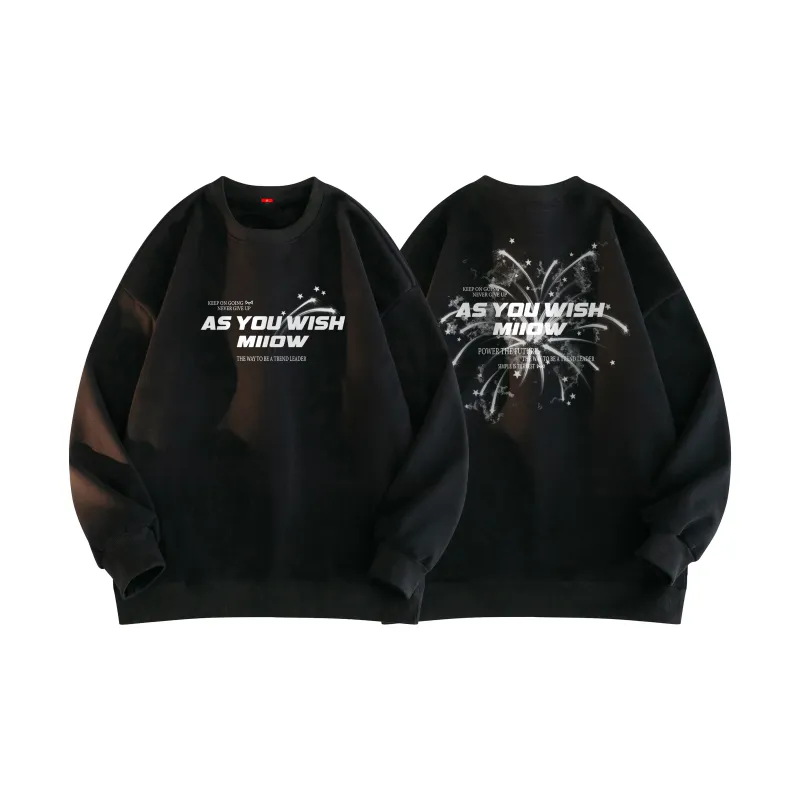 MIIOW Trend Party Series Sweatshirt Unisex Black-1