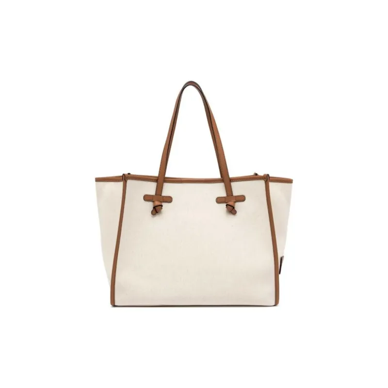 GIANNI CHIARINI Calfskin Tote Bag, Shopping Bag, Handbag Women's Beige-3