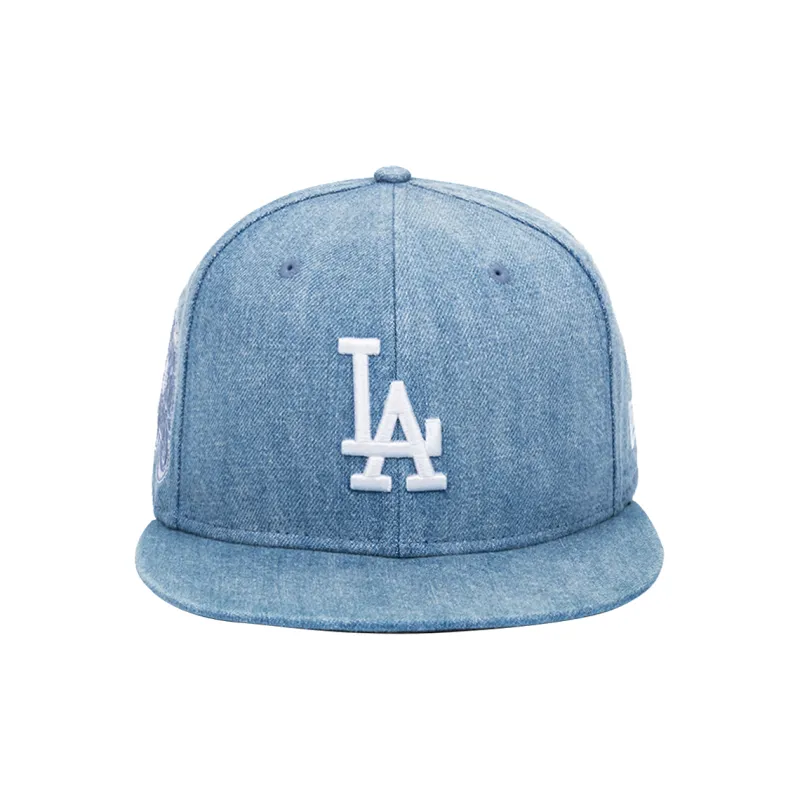 New Era Cotton Baseball Caps Unisex Denim Blue-1