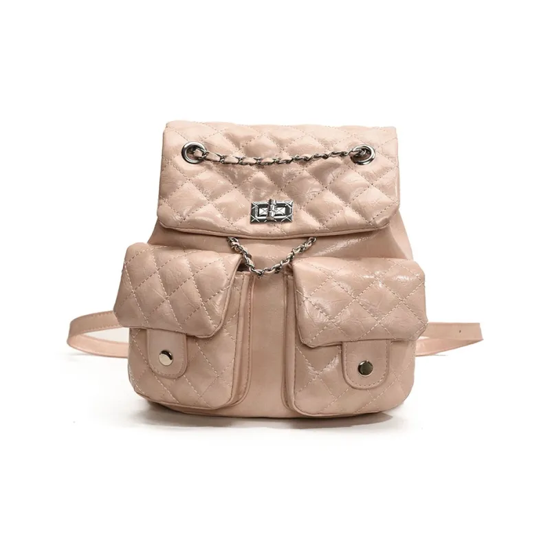 Yalu Pu Backpack Regular Women's Solid Color-18