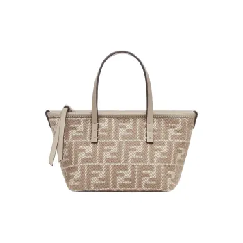 FENDI Jacquard Fabric Tote Bag, Shopping Bag, Handbag Mini Women's Dove Gray Color