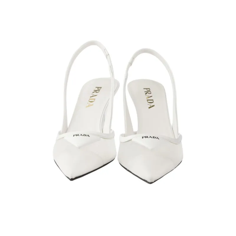 PRADA Slim Heel High Heels 7.5cm Women's White-3