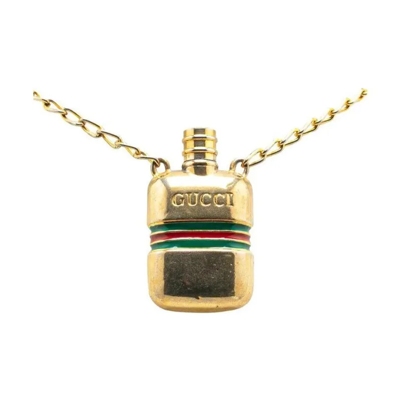 GUCCI 2000 2024 Plated Perfume Bottle Pendant Necklace Costume Necklace-0
