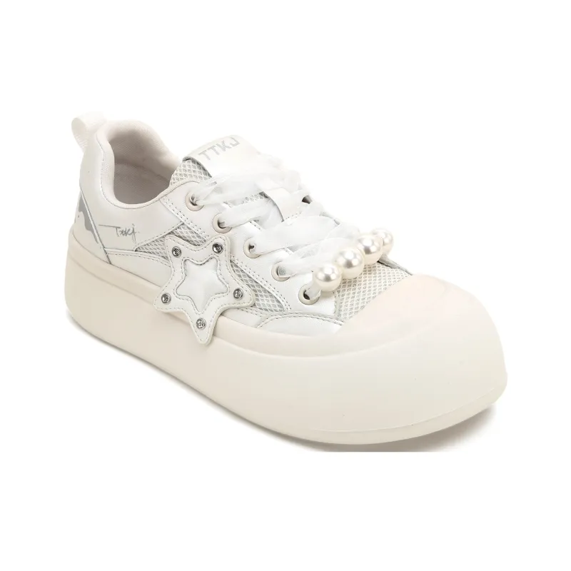 TTKJ Skateboard Shoes Women's Pearl White-3